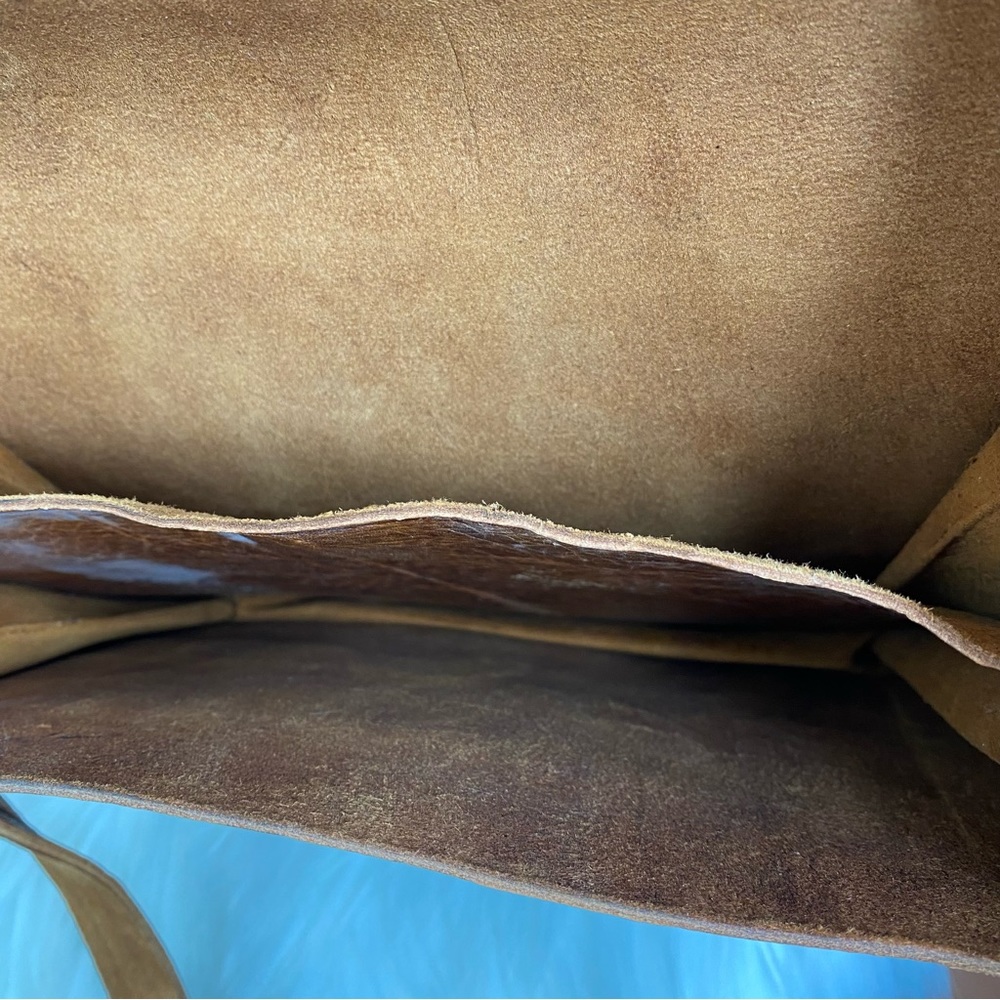 Hand Tooled Cowhide Leather Adjustable Crossbody - image 6